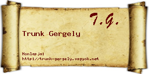 Trunk Gergely névjegykártya